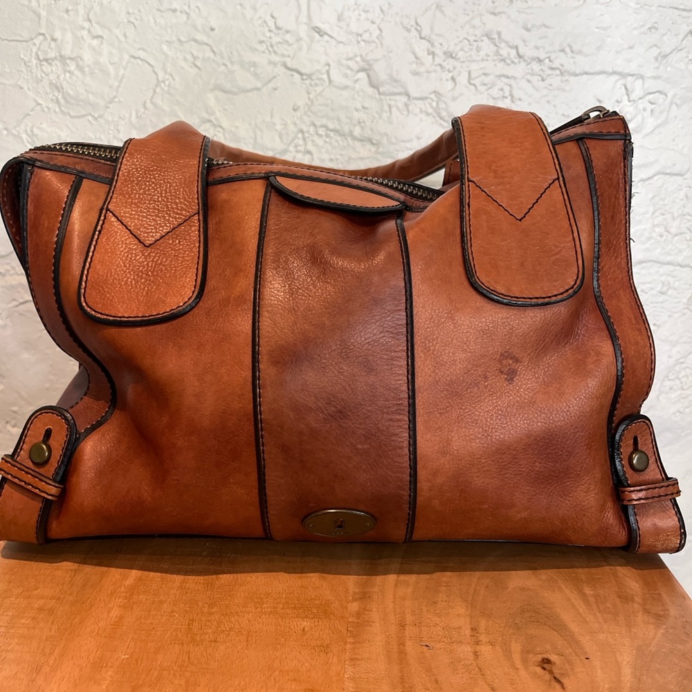 BAG HAS SOLD DO NOT BUY
Vintage Fossil Leather Satchel Brown Heritage Zip - Picture 4 of 7